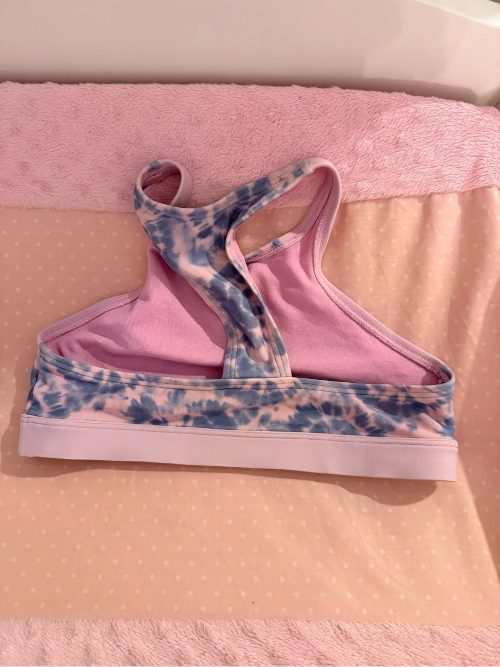 Athleta Girl Free Spirit Pink Blue Tie Dye Bikini, size Medium 8-10